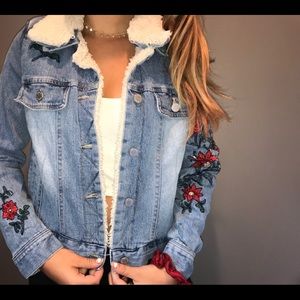 Floral jean jacket